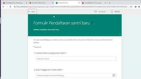 Membuat Formulir online dengan Microsoft forms dari microsoft Office 365