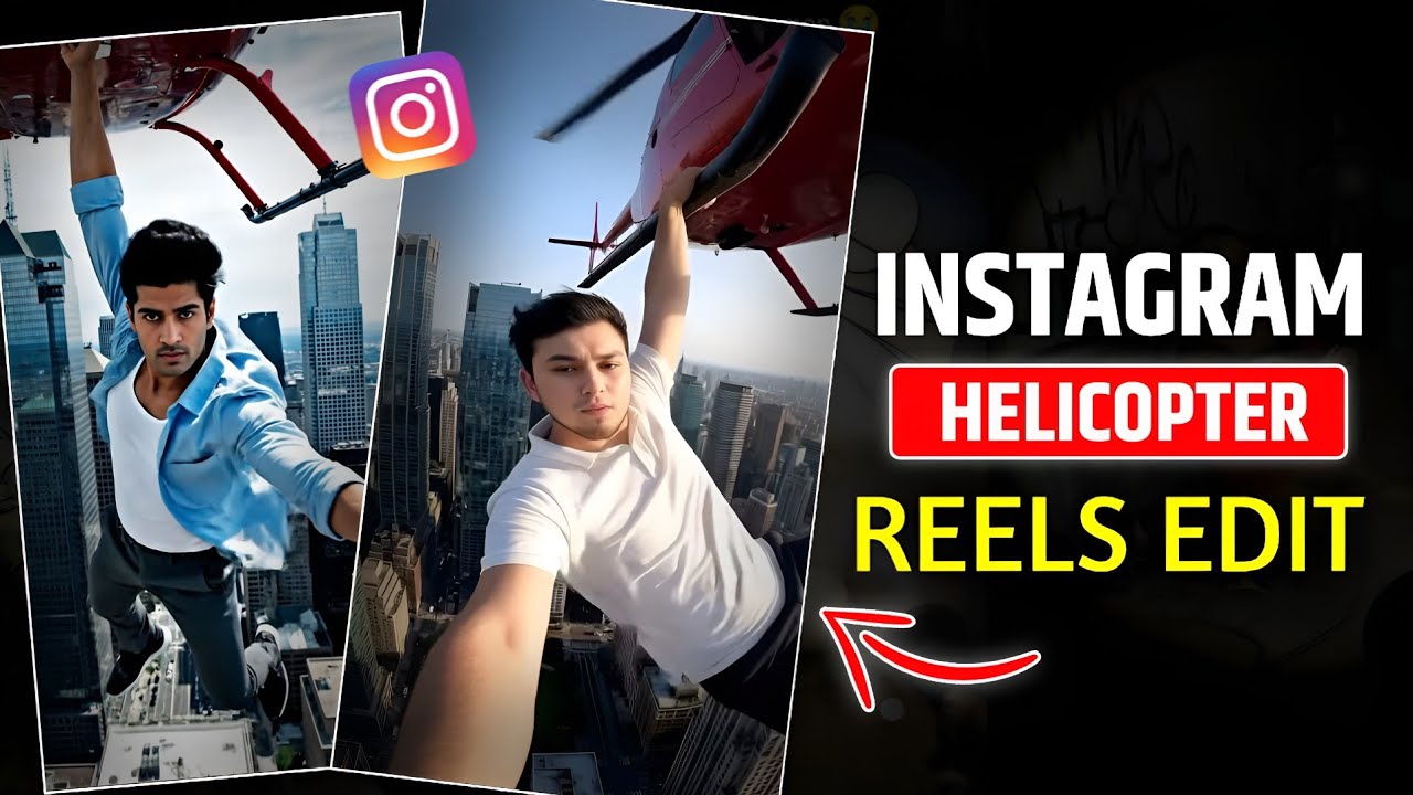 Instagram Tranding Man Flying For Sky Helicopter Video Editing | Make Flying Helicopter In The Sky
