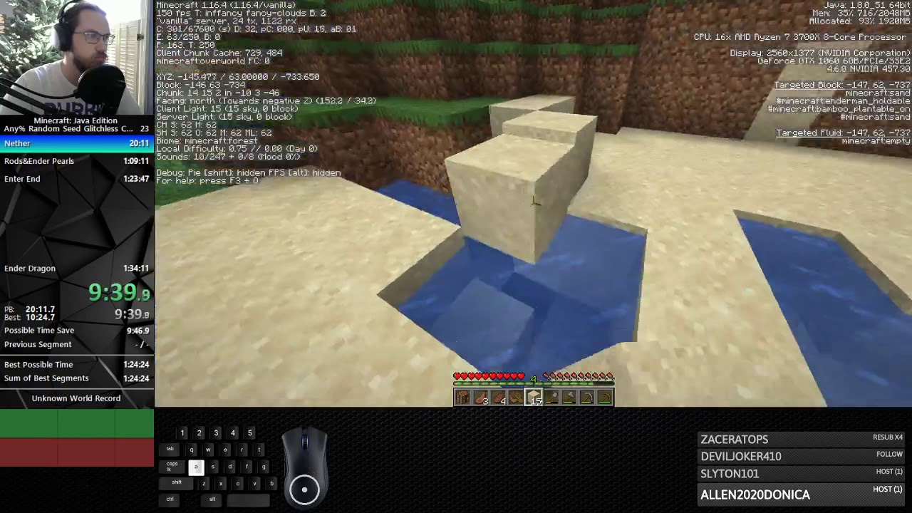 Minecraft 3 Player Any% Random Seed Glitchless Speedrun (1:29:13) - YouTube
