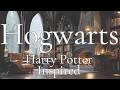 Hogwarts Library Ambience 🪄📚 Fireplace, Snow & Cozy Study Sounds (8 Hours)