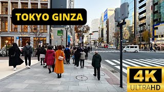 TOKYO, JAPAN 🇯🇵 [4K] GINZA — Tokyo&#39;s Luxury Shopping District — 1 HOUR Walking Tour