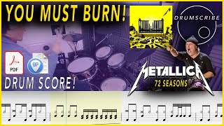 You Must Burn! - METALLICA (72 Seasons) | DRUM SCORE Sheet Music Play-Along | DRUMSCRIBE Resimi
