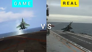 Su-33 Flanker-D Cobra landing [ GAME ] vs [ REAL ]