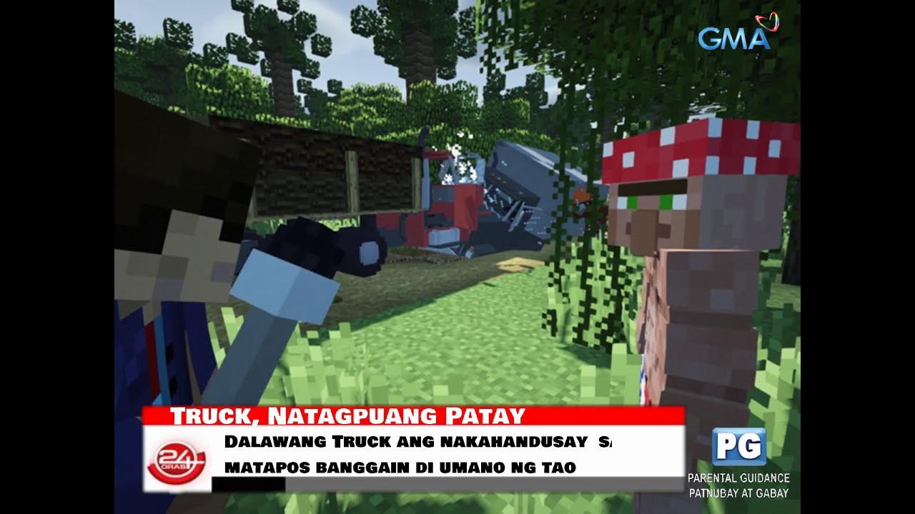 Binangga ng tao yung truck portrayed by MINECRAFT