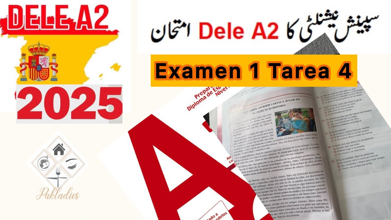 DELE A2 ki Tiyari Urdu | Examen 1 TAREA 4 |  Lectura 4 | Spanish Nationality 🇪🇸 Exam Easy