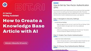 How to Create a Knowledge Base Article with AI