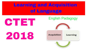 Learning and Acquisition of Language Video 1 for CTET and State TET Exam
