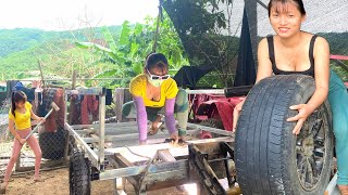 : The genius girl cut wood to make a tricycle and completely welded the frame from wood