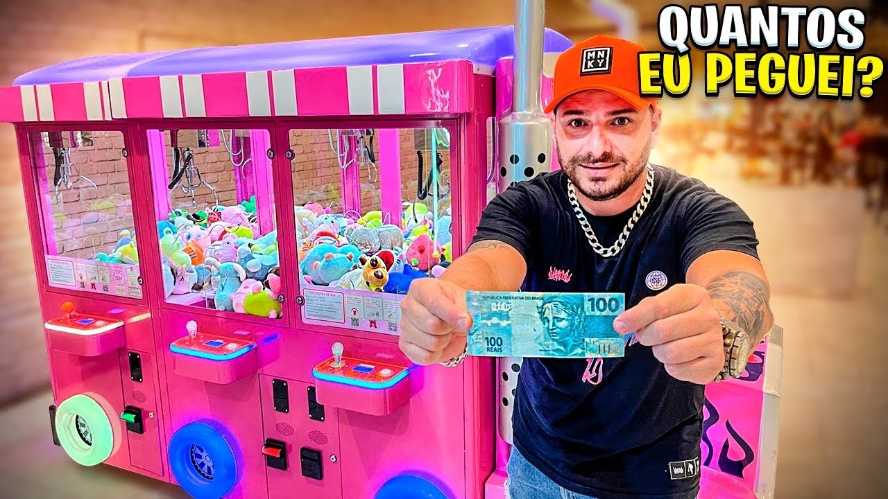 GASTEI 100 REAIS NA MÁQUINA DE URSINHO(será que peguei bastante)