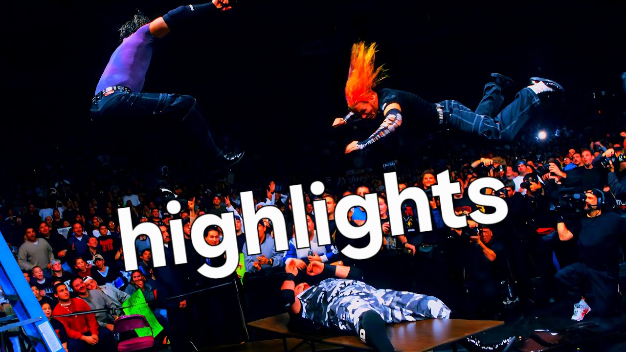 HARDY BOYZ VS DUDLEY BOYZ TABLES MATCH highlights