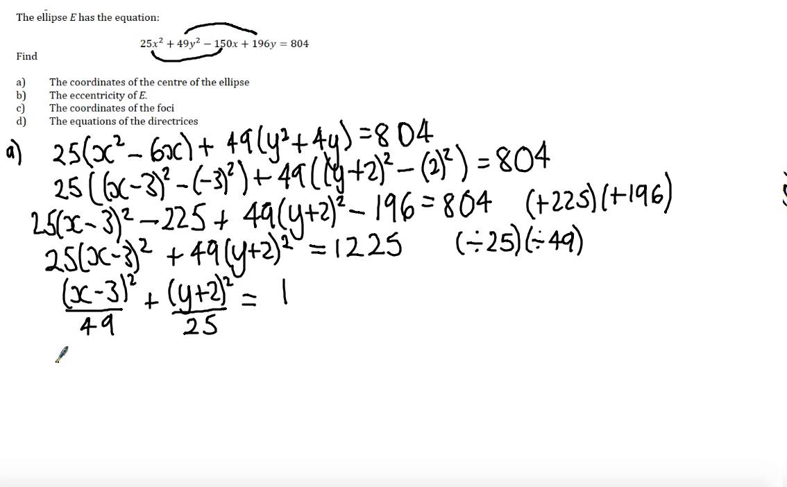 FP2 - Conics: Transformation of an Ellipse