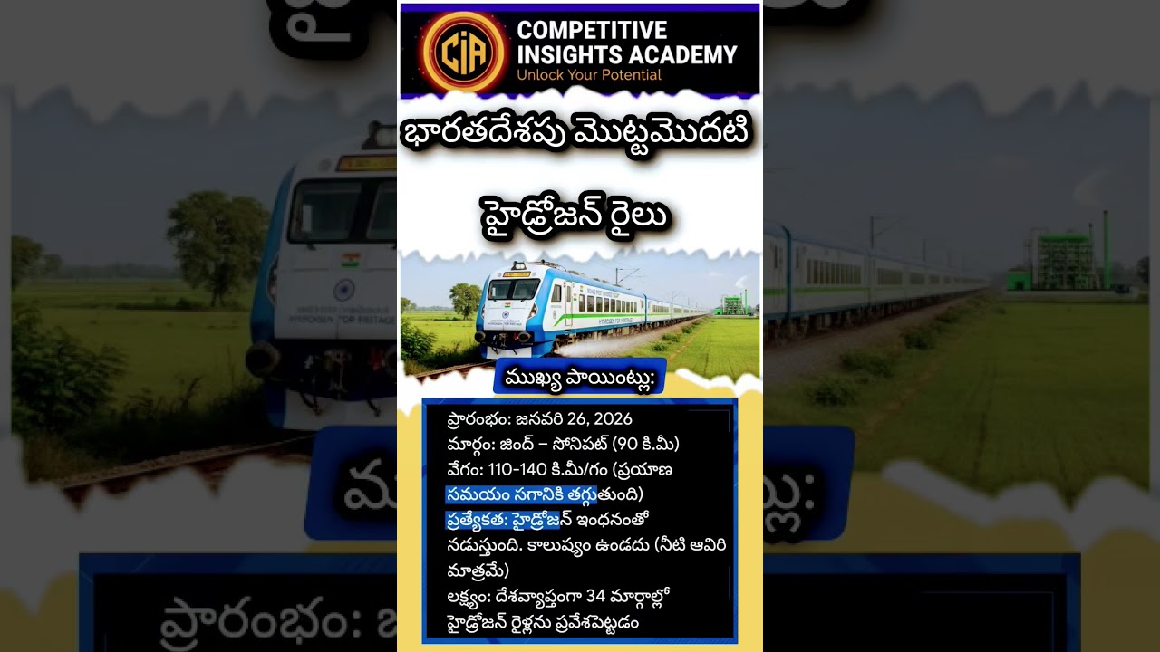 భారతదేశపు మొట్టమొదటి హైడ్రోజన్ రైలు || 