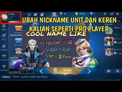 Cara merubah nama mobile legend keren Dan unik | terbaru ...