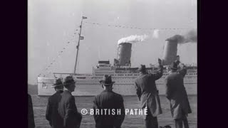 RMS Empress of Britain leaves New York for her Cruise around the World (1933)