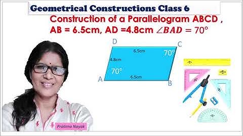 How to construct of a parallelogram ABCD , AB = 6.5cm , AD = 4.8cm and ABDangle is 70 degree |