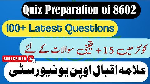 Quiz preparation of 8602, Latest Questions. @abidshahzad471 #aiou #quiz