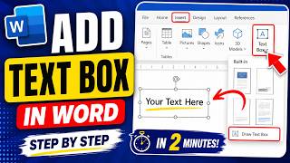 How to Add a Text Box in Microsoft Word | Insert Text Box in Word Document Step By Step