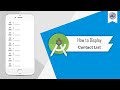 How to display contact list in android studio  contactlist  android coding