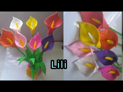 How to make calla lily with clay. ক্লে দিয়ে সুন্দর লিলি ফুল বানালাম।