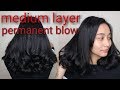 MEDIUM LAYER HAIRCUT & PERMANEN BLOW