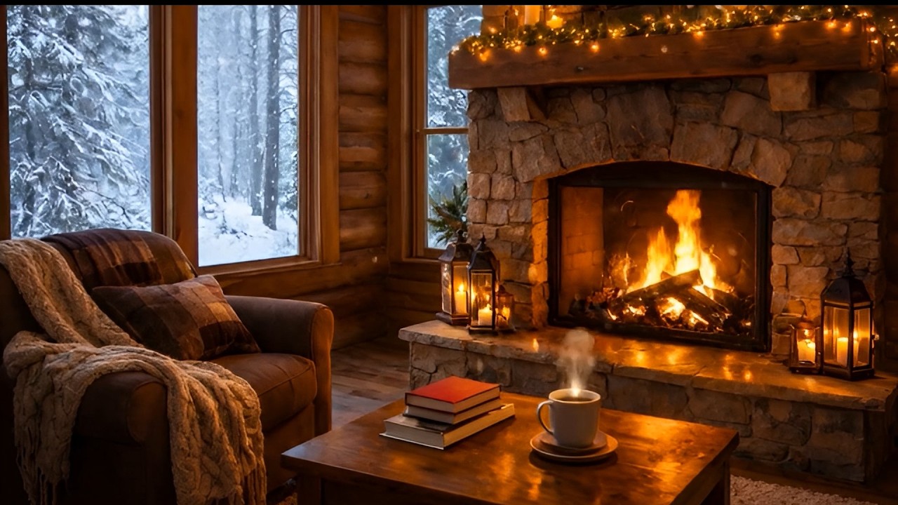 The Coziest Log Cabin Fireplace Video On YouTube! | Perfect for deep sleep, relaxing, & chilling
