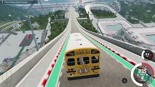 BeamNG drive crash testing a school bus