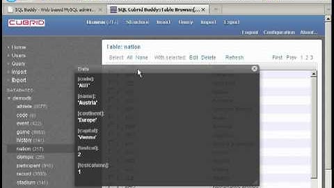SQL Buddy for Cubrid - Cubrid Training Channel