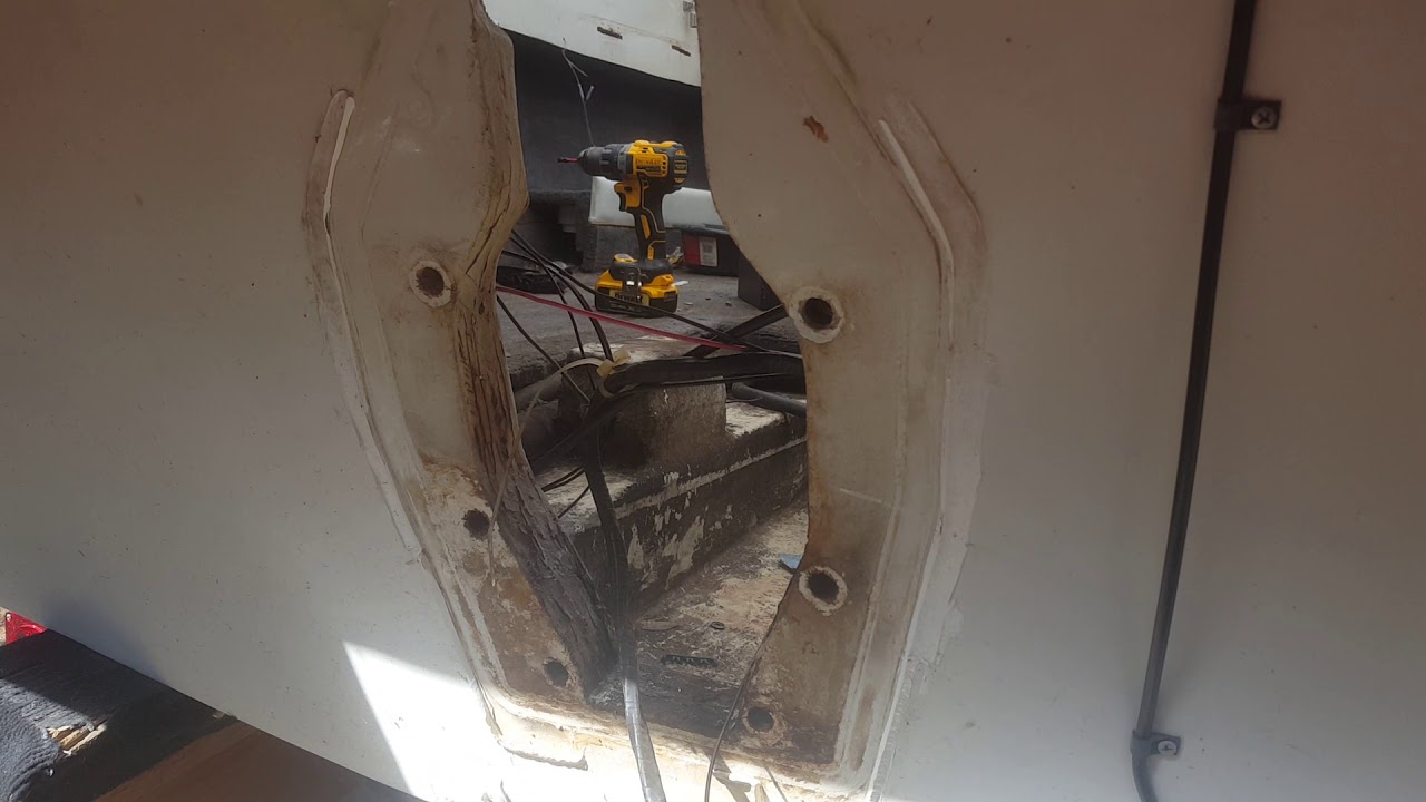 Boat Transom and Floor Rebuild Gimbal Housing Assembly & Transom