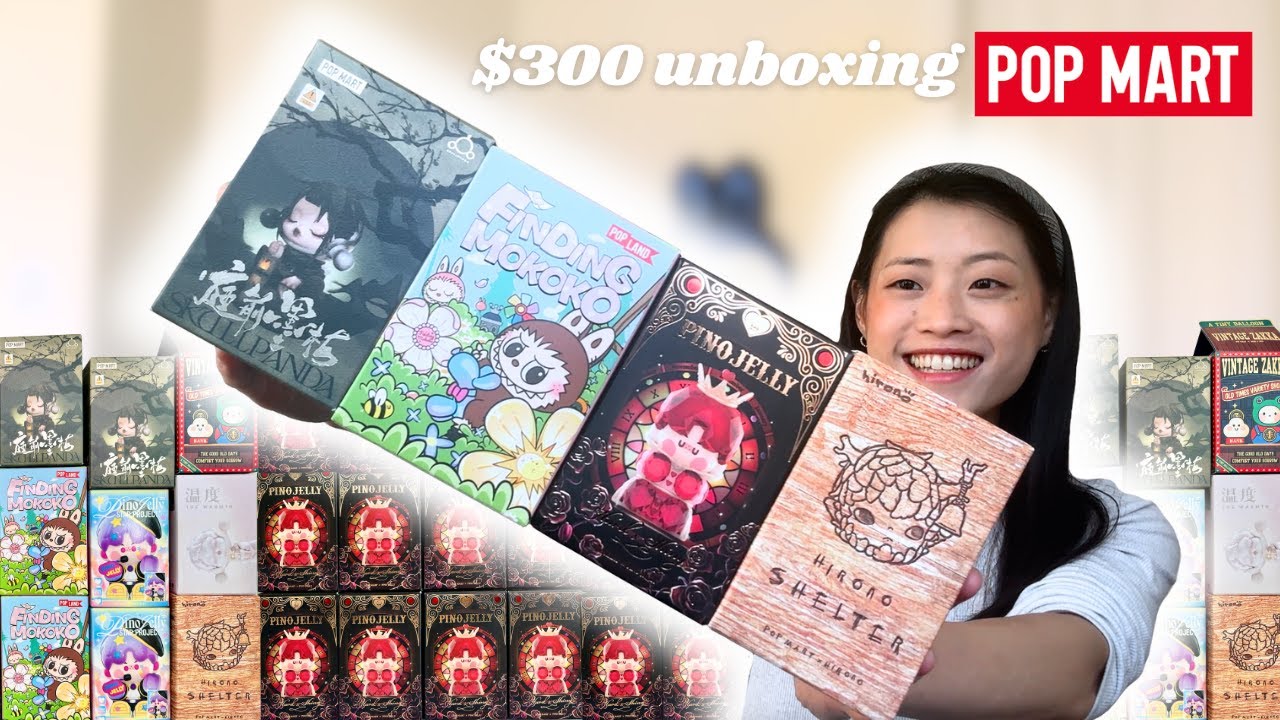 $300 POP MART UNBOXING | Pino Jelly, Hirono, Skullpanda + More
