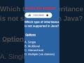 23 Which Type of Inheritance is NOT Supported in Java? | Java OOPs MCQ Explained