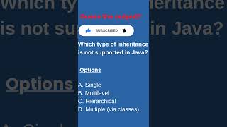 23 Which Type of Inheritance is NOT Supported in Java? | Java OOPs MCQ Explained