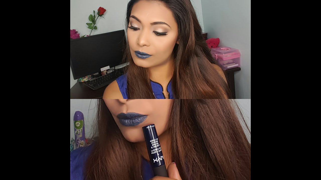 NYX Blue Lipstick Makeup Tutorial Sabrina Isabelle YouTube