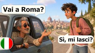 12 Simple Italian Conversations for Beginners (A1-A2) | Traveling by Car and Road Trips