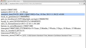 CodeIgniter Date Helper