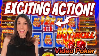 EXCITING ACTION! It All Started with $100 on Hot Roll Video Poker #videopoker #vegas