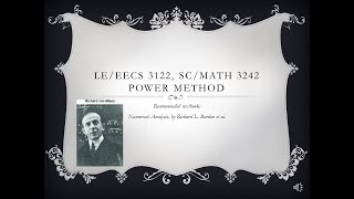 Numerical Analysis II lecture16 The Power Method