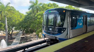 Miami-Dade Transit Dadeland South-Bound 2017-18 Hitachi Rail Car Green Line Train Vizcaya Station