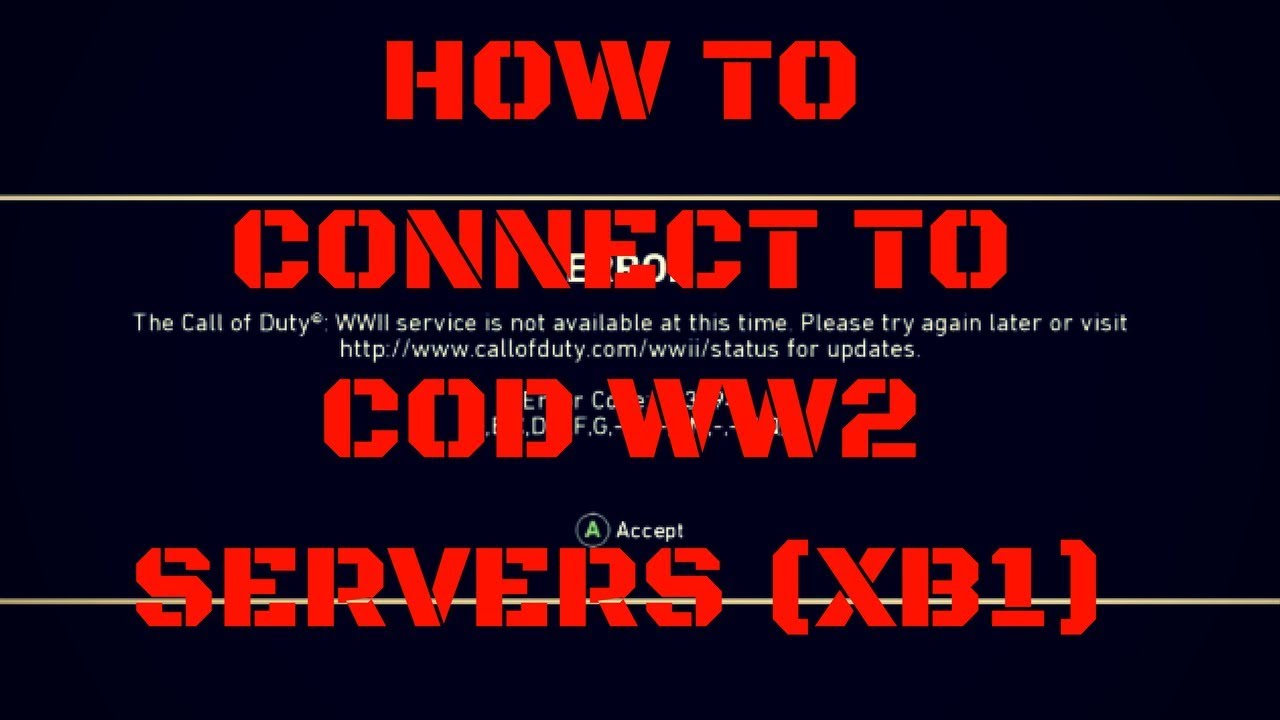 Mere Rådne Assassin HOW TO CONNECT TO COD WW2 SERVERS 100% GUARANTEE WORKING METHOD (XB1) -  YouTube