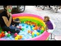 Awesome Dodo So Happy To Get Big Gift 100 Balls And A Big Pool