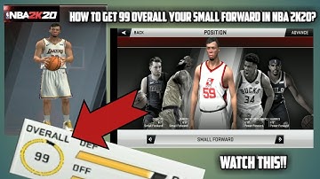 HOW TO 99 OVERALL YOUR SMALL FORWARD PLAYER IN NBA 2K20 ON ANDROID? | JEYIAN GAMING