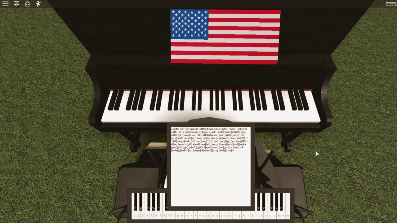 Roblox Piano The Star Spangled Banner With Sheets Youtube - american anthem roblox piano