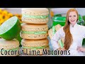 Coconut Lime Macarons Recipe - with Lime Buttercream & Lime Curd Filling!!