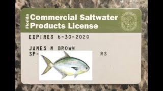 Pompano Fishing Commercial License  2020