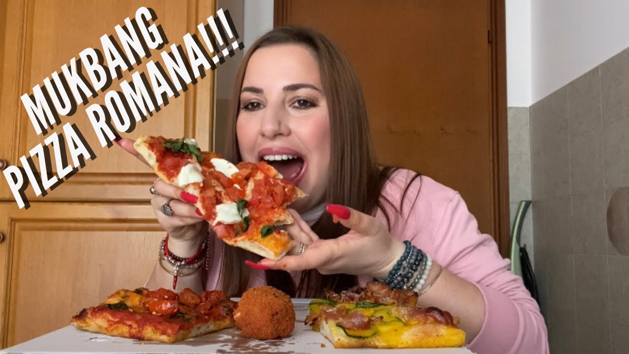 PIZZA MUKBANG • Pizza Al Trancio Romana • ROM’ANTICA