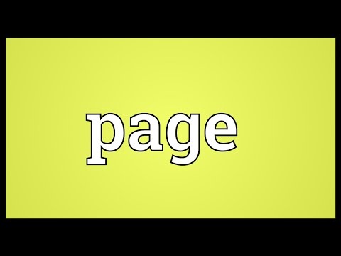 Page Meaning