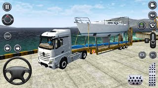 Mercedes Benz Truck Mod With Boat Loading Trailer - Boat Transport In Bussid - Android Gameplay screenshot 5