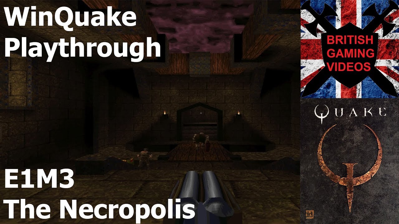 WinQuake Playthrough Gameplay E1M3 [The Necropolis] - YouTube