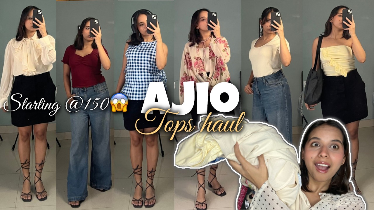 HUGE AJIO Tops Haul Starting @ ₹150 😱 | College & Daily Wear (Try-On)
