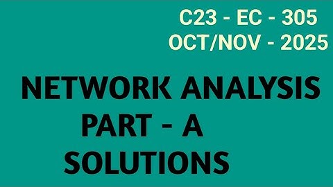 || AP Diploma C23 Regulation Oct/Nov - 2025 Network Analysis Subject PART - A Solutions in Telugu ||