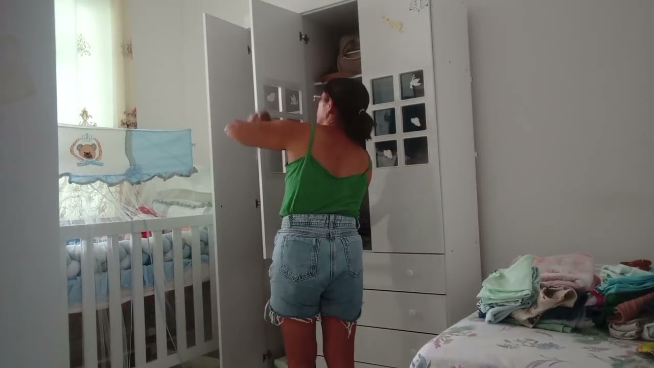 Lavei a casa e organizei o guarda roupa do meu bebê  🩵👶🏼